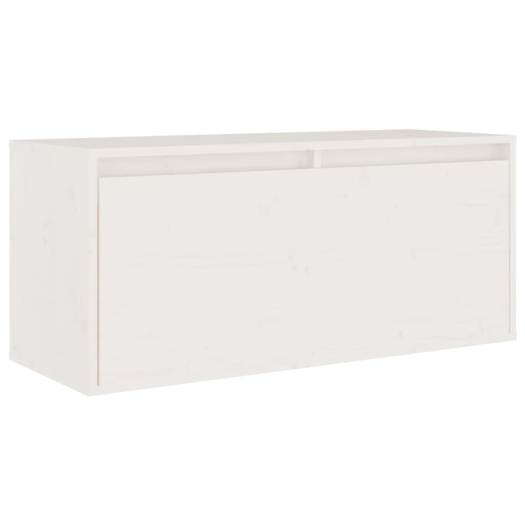 Armoire murale Blanc 80x30x35 cm Bois de pin massif