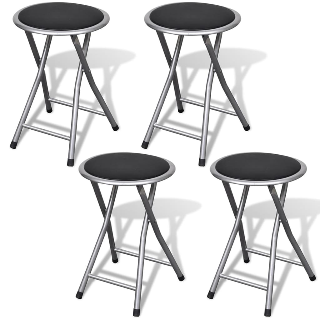 Tabourets de bar pliables lot de 4 similicuir