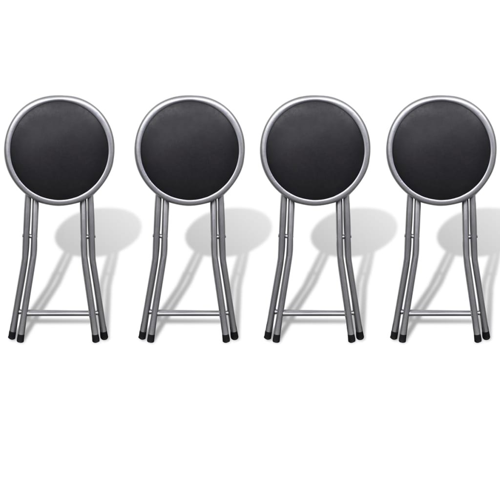 Tabourets de bar pliables lot de 4 similicuir
