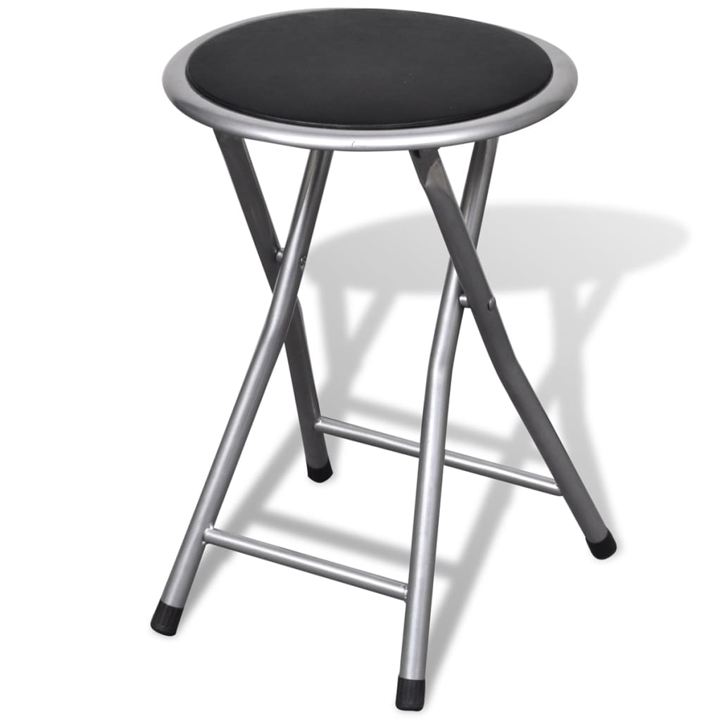 Tabourets de bar pliables lot de 4 similicuir