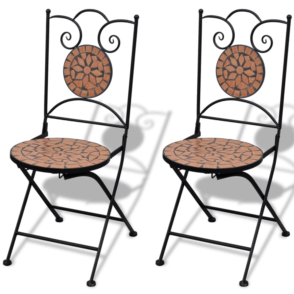 Mobilier de bistro 3 pcs Carreaux céramiques Terre cuite
