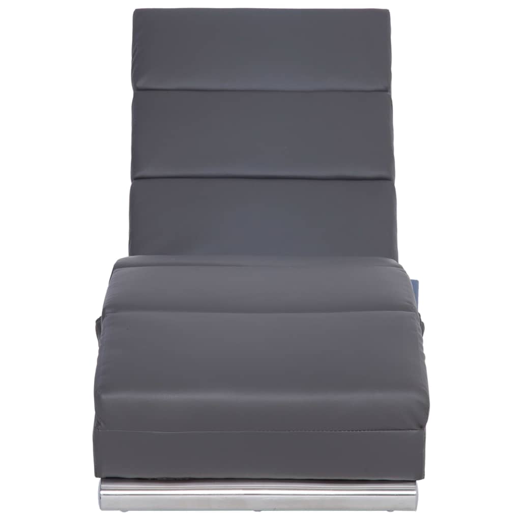 Chaise longue de massage Gris Similicuir