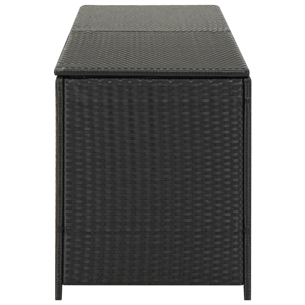 Boîte de rangement de jardin résine tressée 200x50x60 cm noir