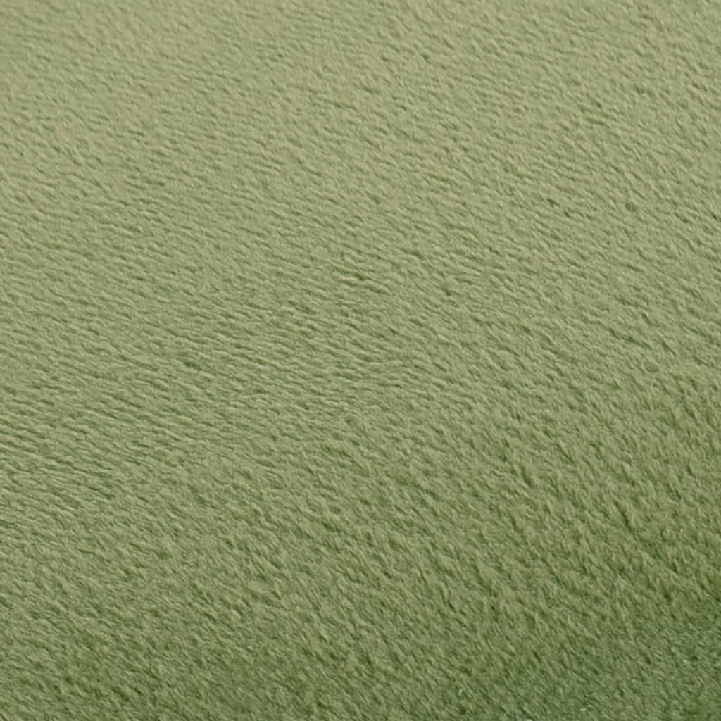 Tabouret Vert moutarde et doré Velours