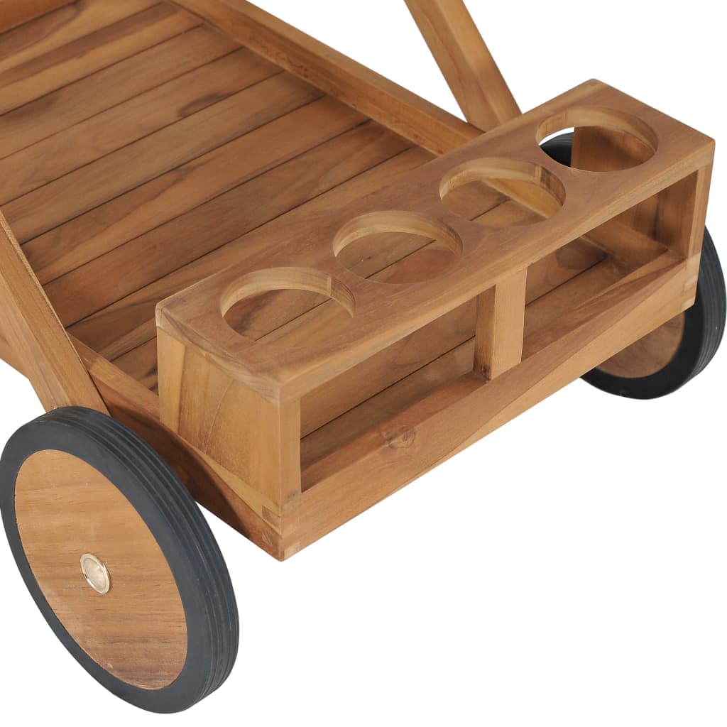 Chariot à thé Bois de teck solide
