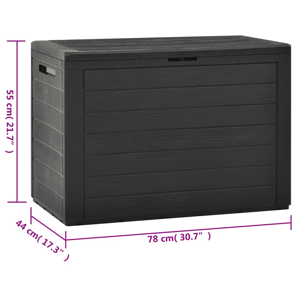 Boîte de rangement de jardin Anthracite78x44x55 cm