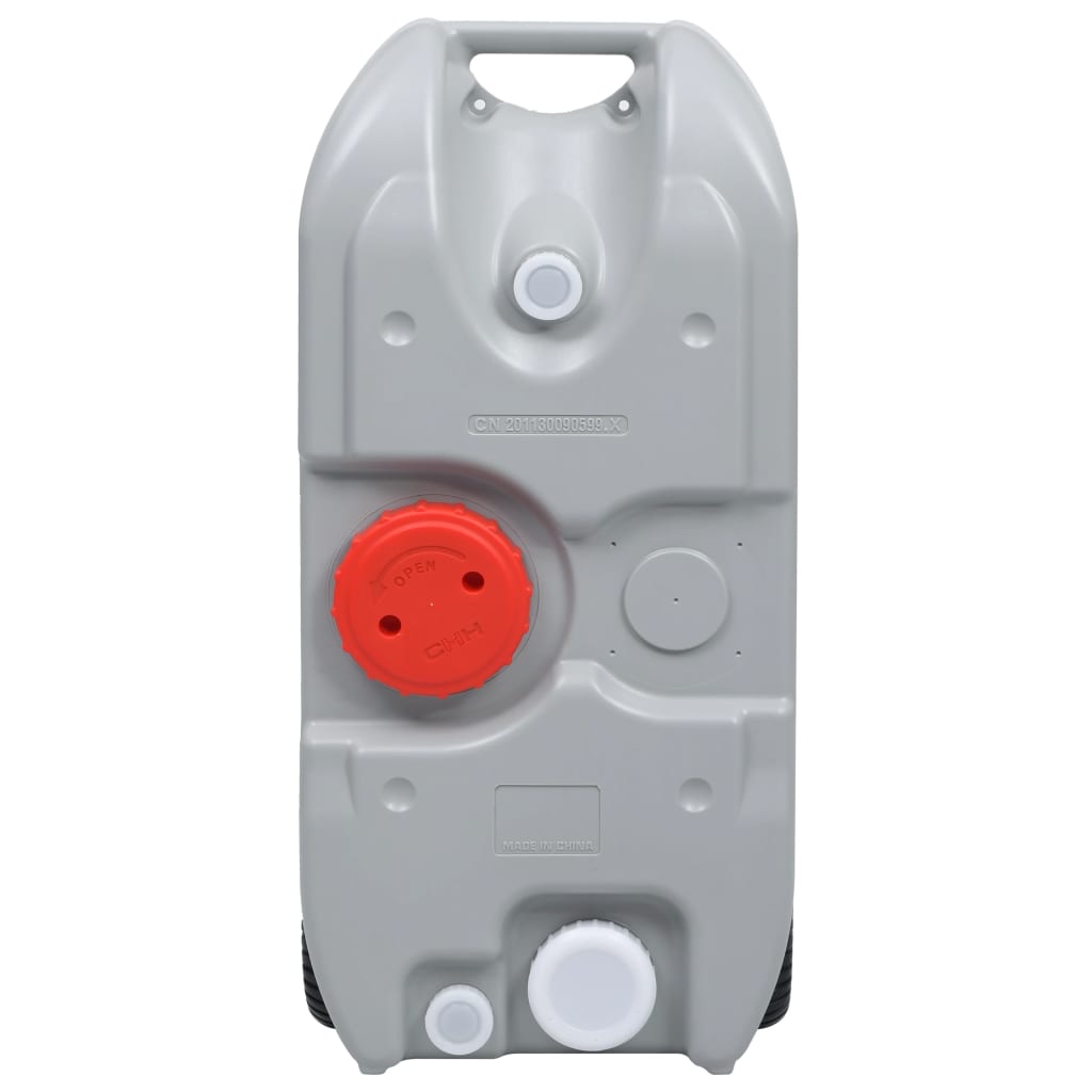 Réservoir d'eau sur roues pour camping 40 L Gris