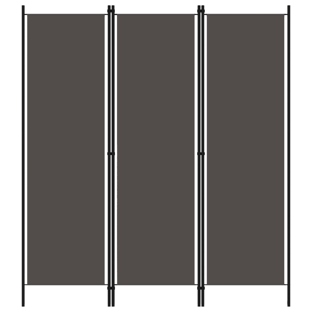 Cloison de séparation 3 panneaux Anthracite 150x180 cm