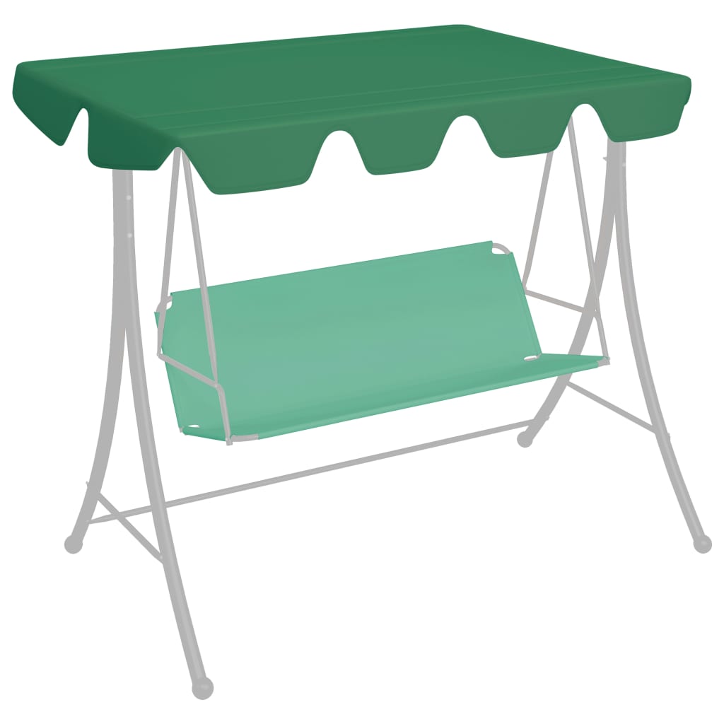 Toit de rechange de balançoire vert 150/130x105/70 cm