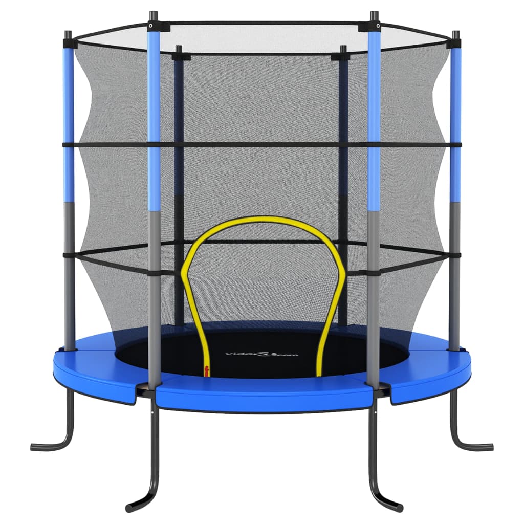 Trampoline avec filet de sécurité Rond 140x160 cm Bleu