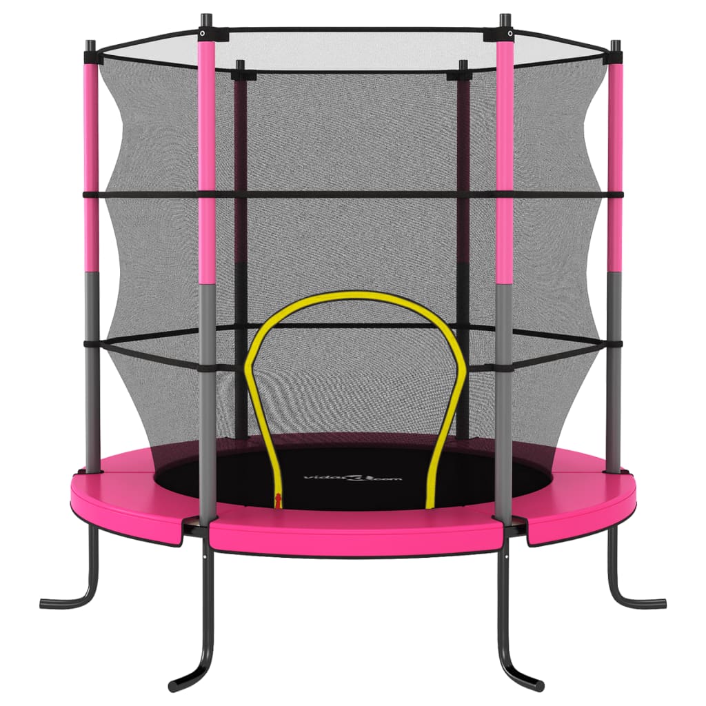 Trampoline avec filet de sécurité Rond 140x160 cm Rose