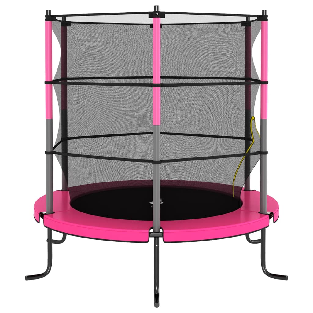 Trampoline avec filet de sécurité Rond 140x160 cm Rose