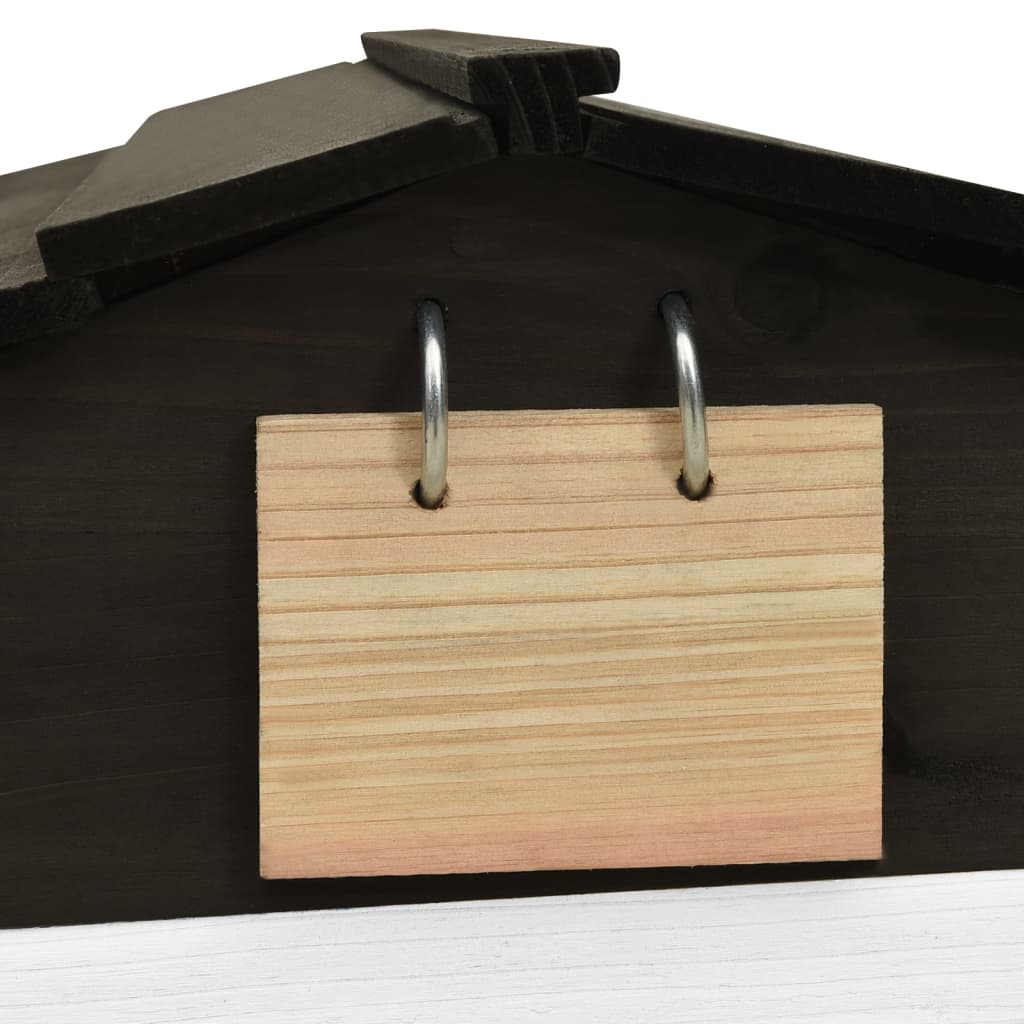 Garage de tondeuse à gazon Noir et blanc 78x74x54 cm Sapin