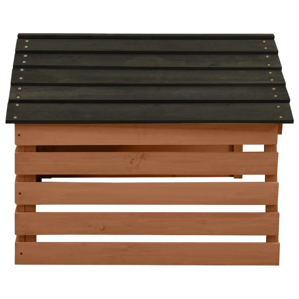 Garage de tondeuse à gazon Noir et marron 78x74x54cm Sapin