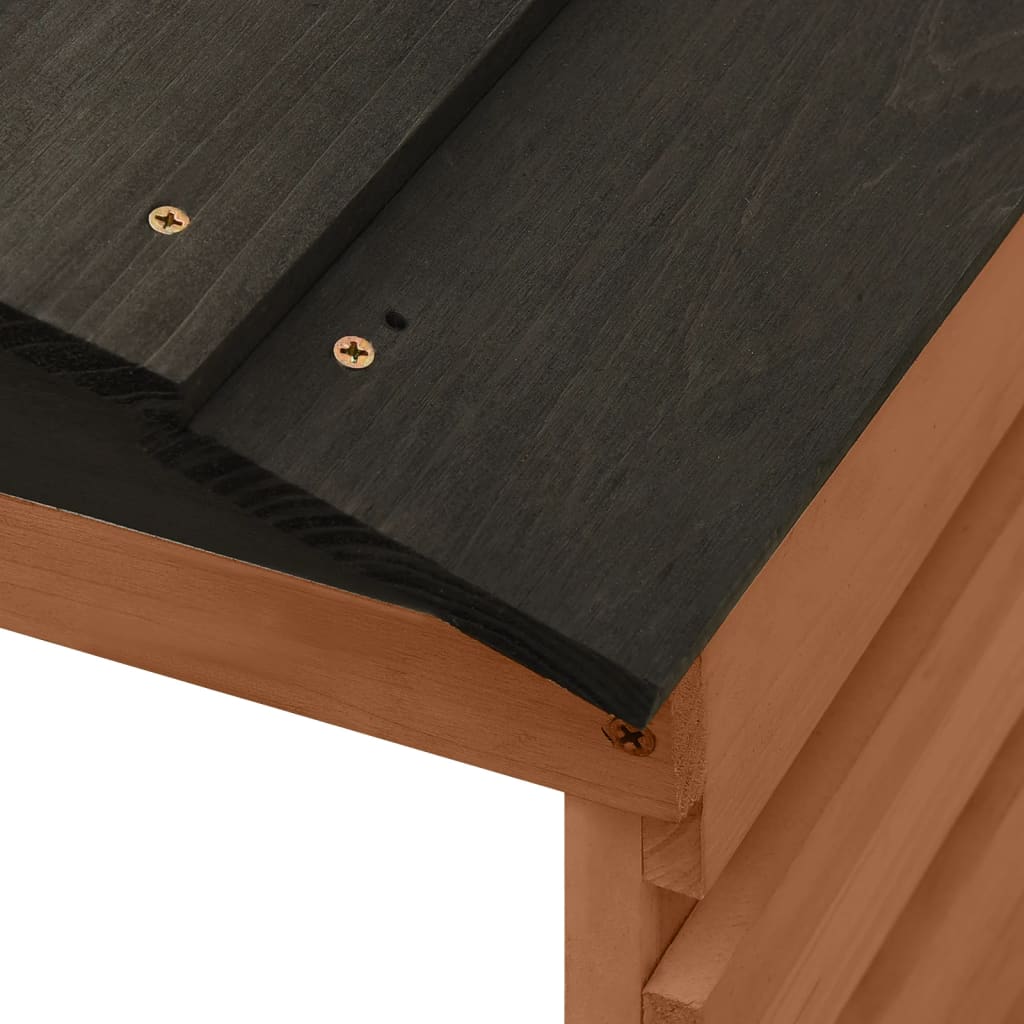 Garage de tondeuse à gazon Noir et marron 78x74x54cm Sapin