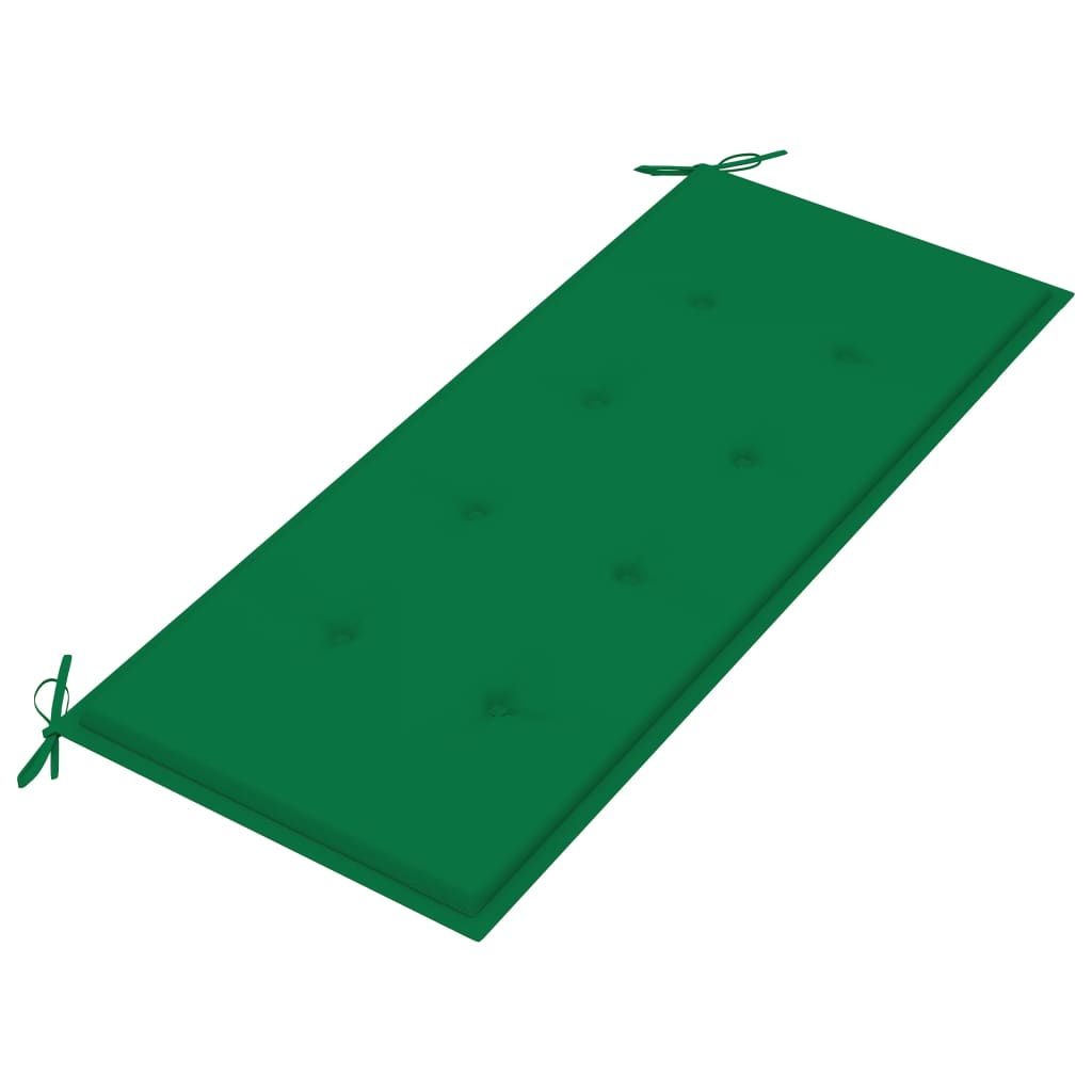 Banc Batavia avec coussin vert 120 cm Bois de teck massif