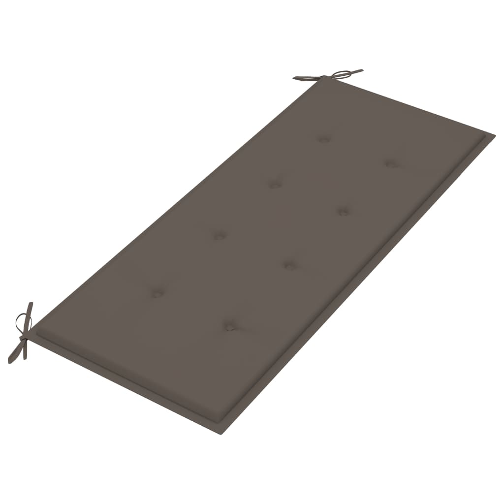 Banc Batavia avec coussin taupe 120 cm Bois de teck massif