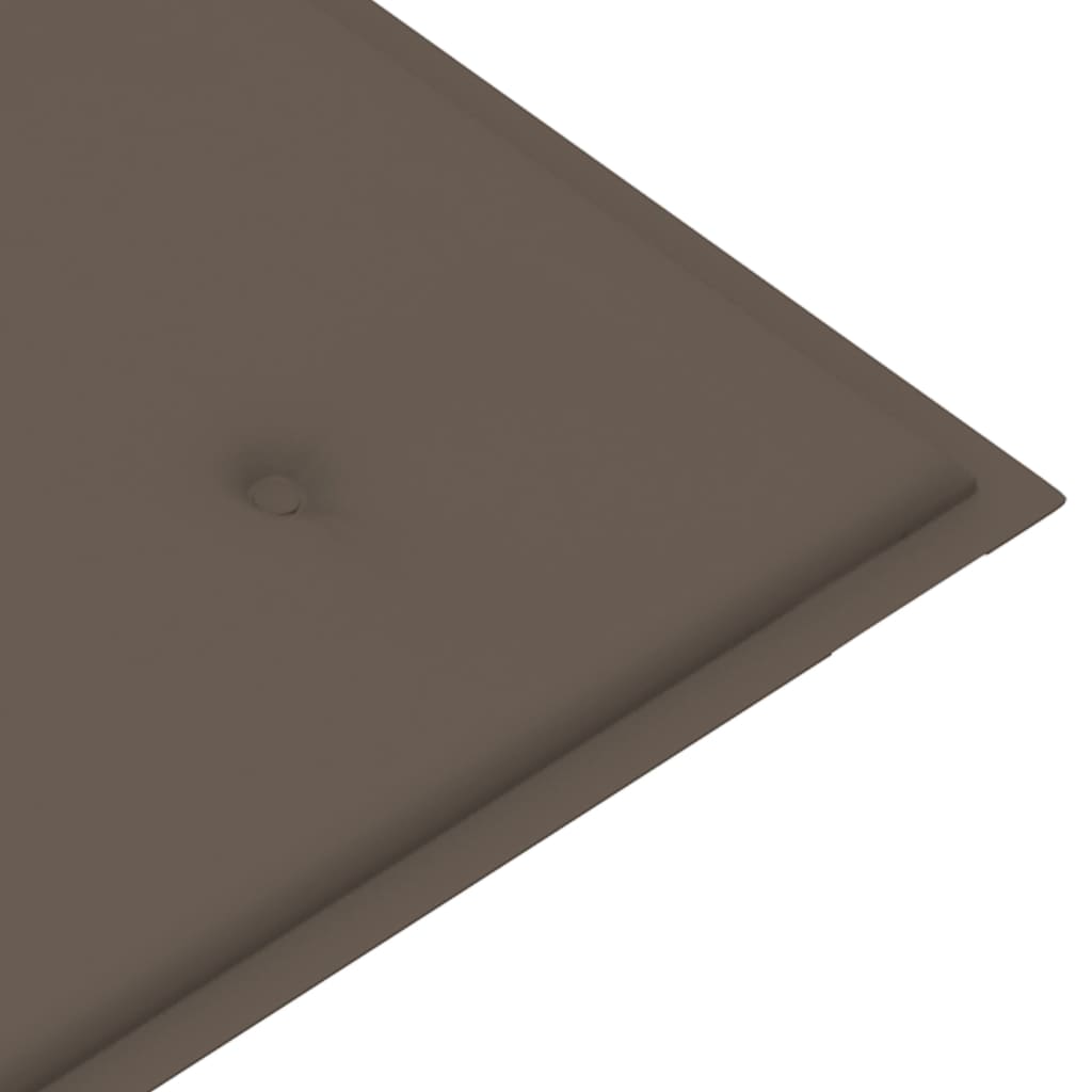 Banc Batavia avec coussin taupe 120 cm Bois de teck massif
