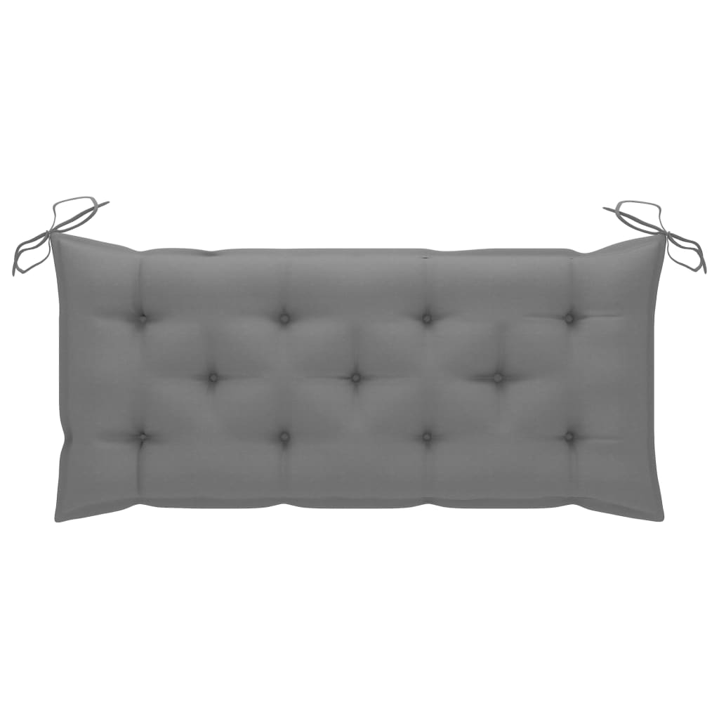 Banc Batavia avec coussin gris 120 cm Bois de teck massif