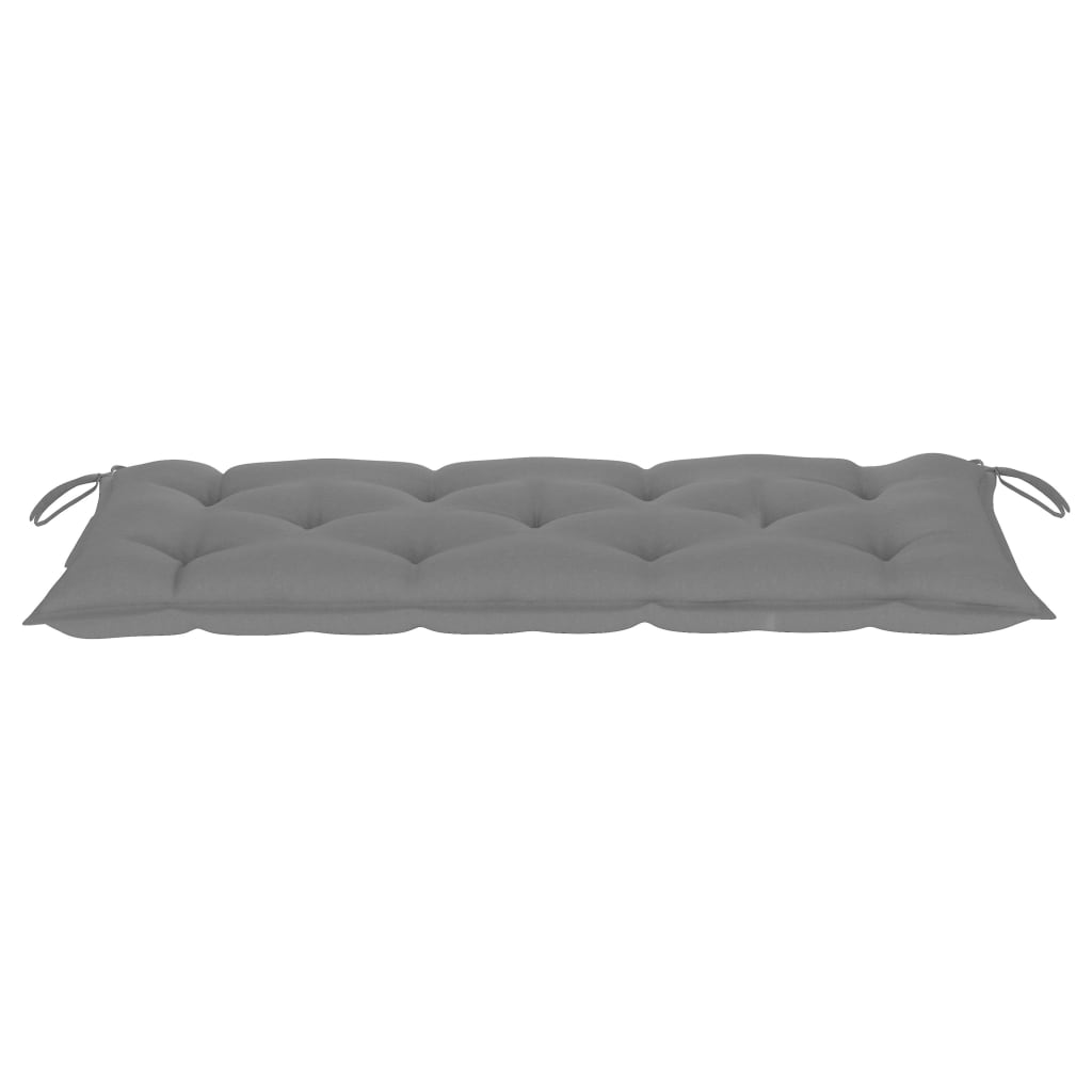 Banc Batavia avec coussin gris 120 cm Bois de teck massif
