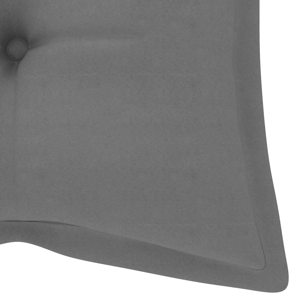 Banc Batavia avec coussin gris 120 cm Bois de teck massif