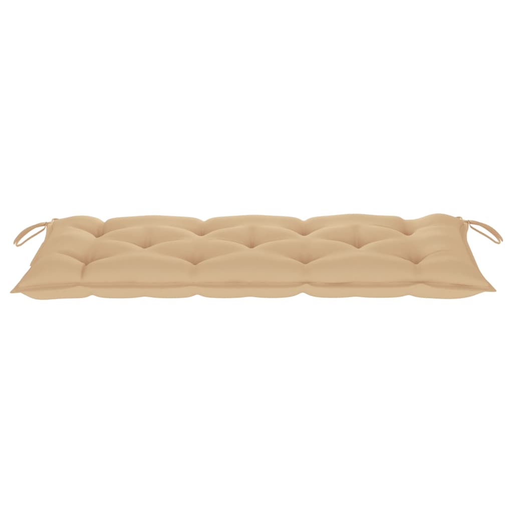 Banc Batavia avec coussin beige 120 cm Bois de teck massif