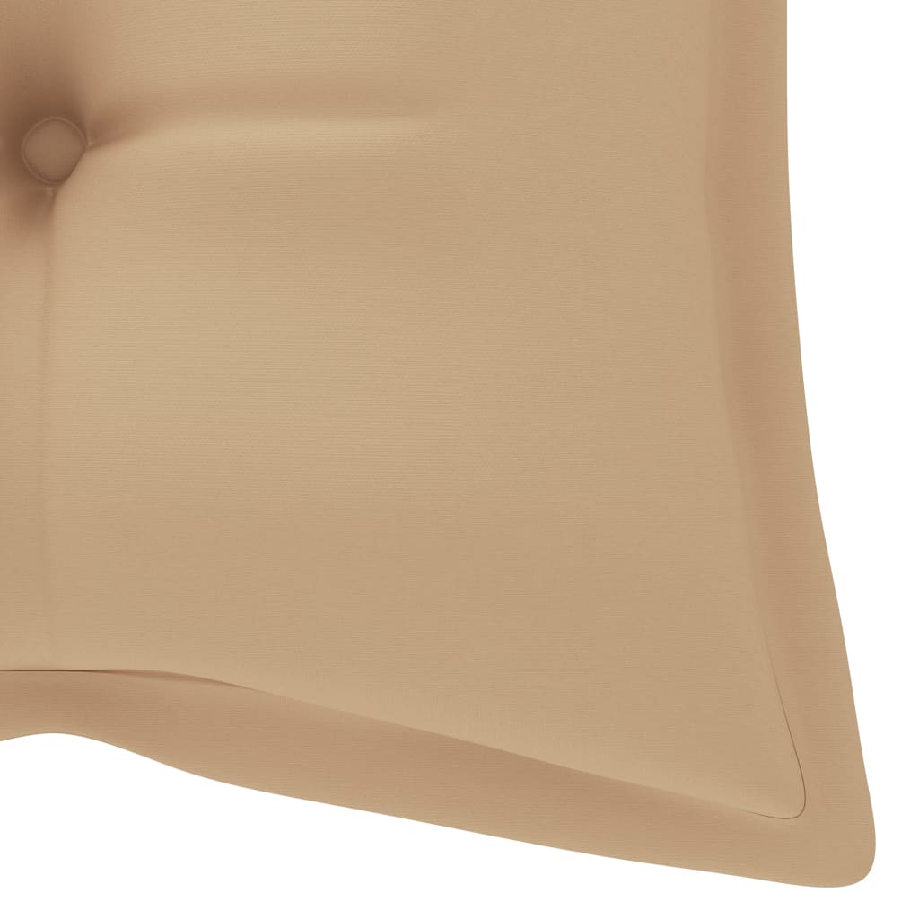 Banc Batavia avec coussin beige 120 cm Bois de teck massif