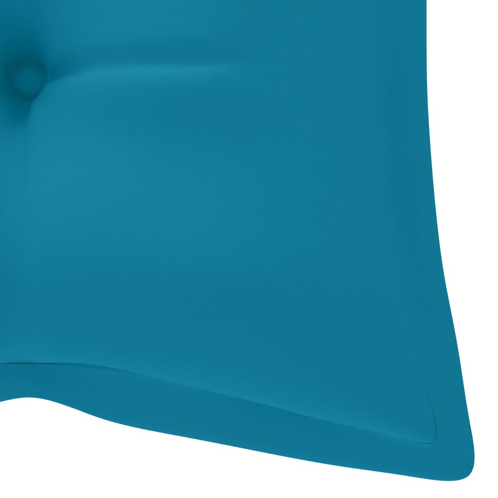 Banc Batavia avec coussin bleu clair 120 cm Bois de teck massif