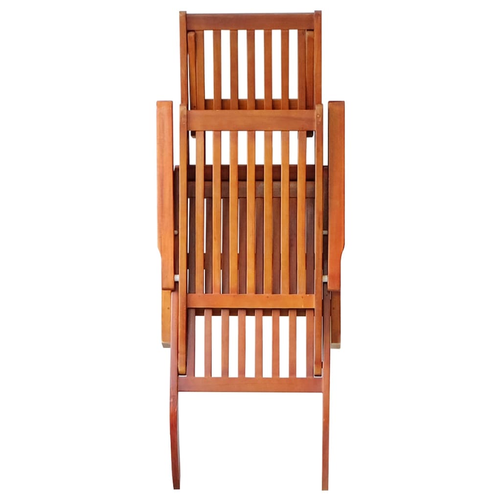 Chaise de terrasse avec repose-pied et coussin Acacia solide