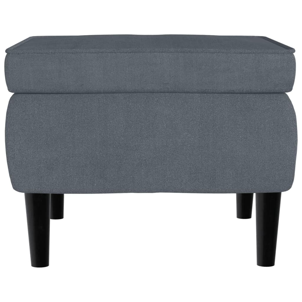 Tabouret avec pieds en bois Gris foncé Velours