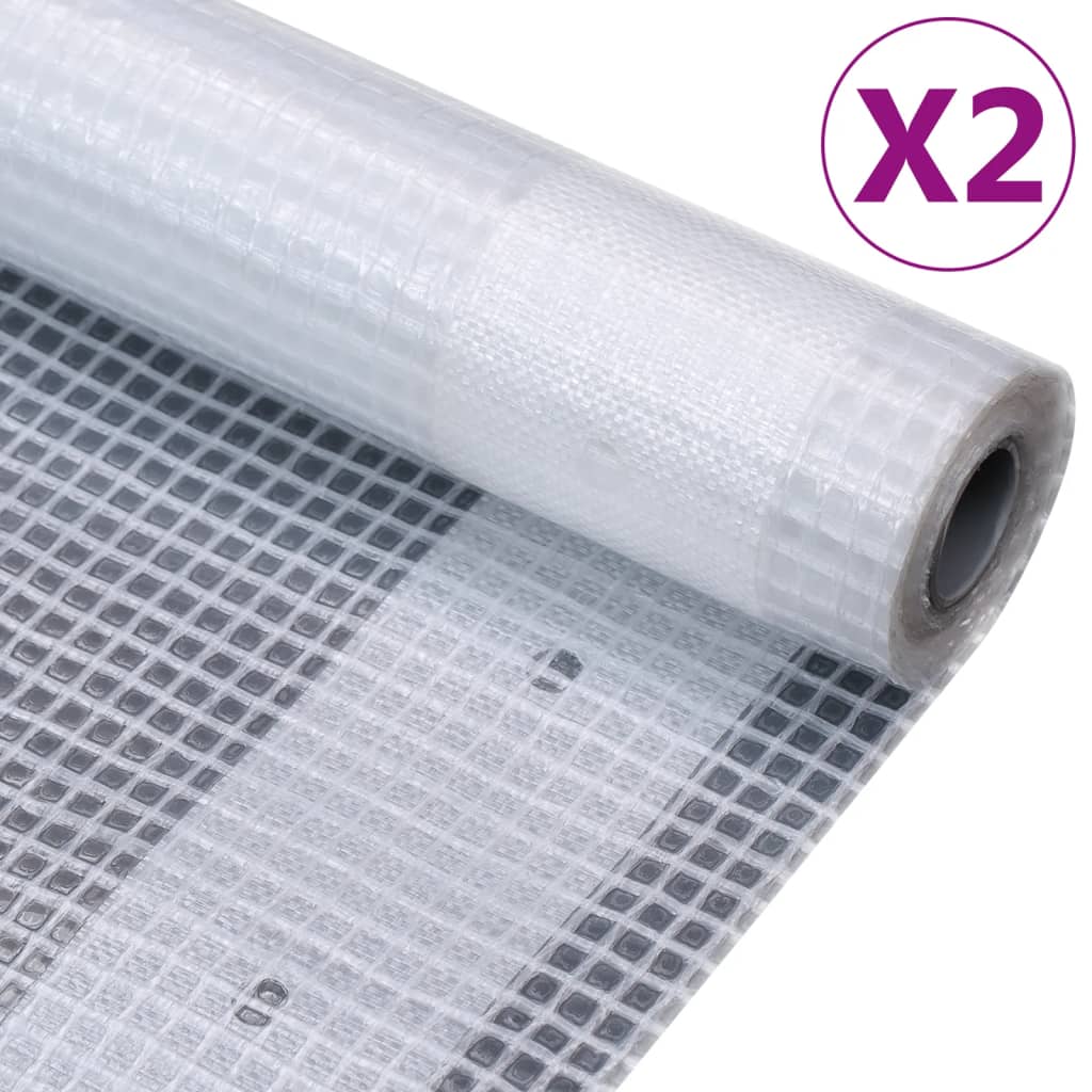 Bâches Leno 2 pcs 260 g/m² 2x5 m Blanc