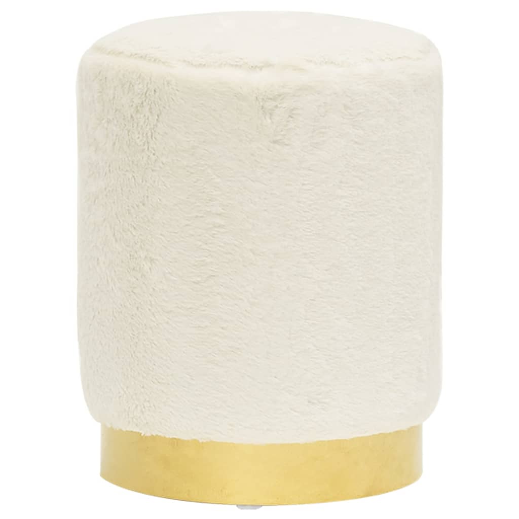 Tabouret rond Blanc Peluche