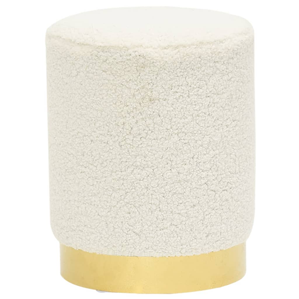 Tabouret rond Blanc Molleton