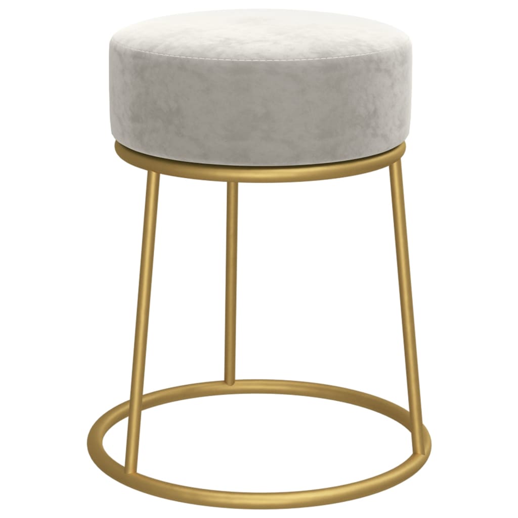 Tabouret rond Gris clair Velours