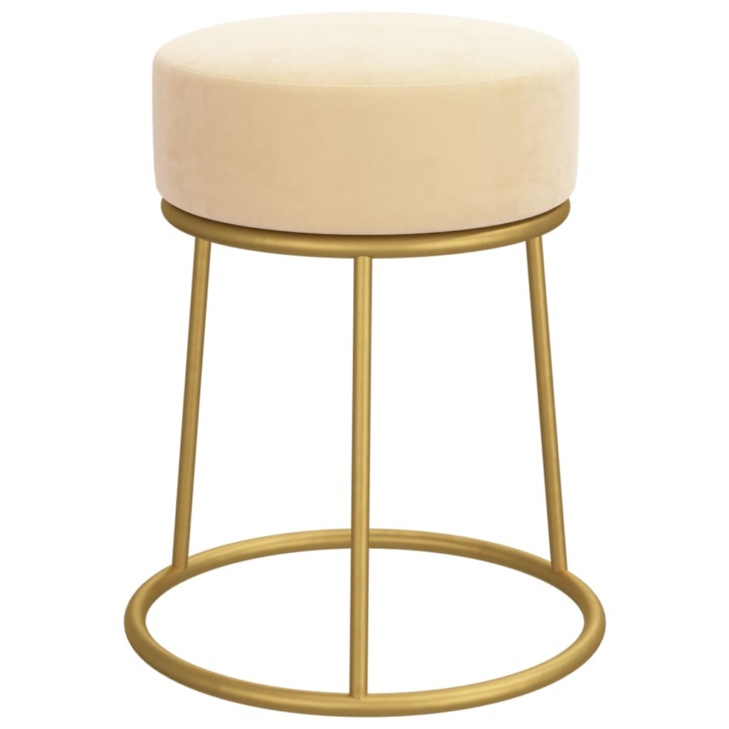 Tabouret rond Abricot Velours