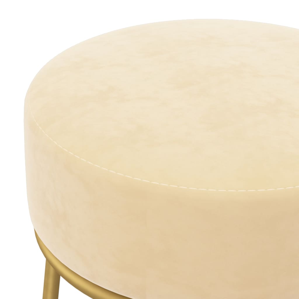 Tabouret rond Abricot Velours