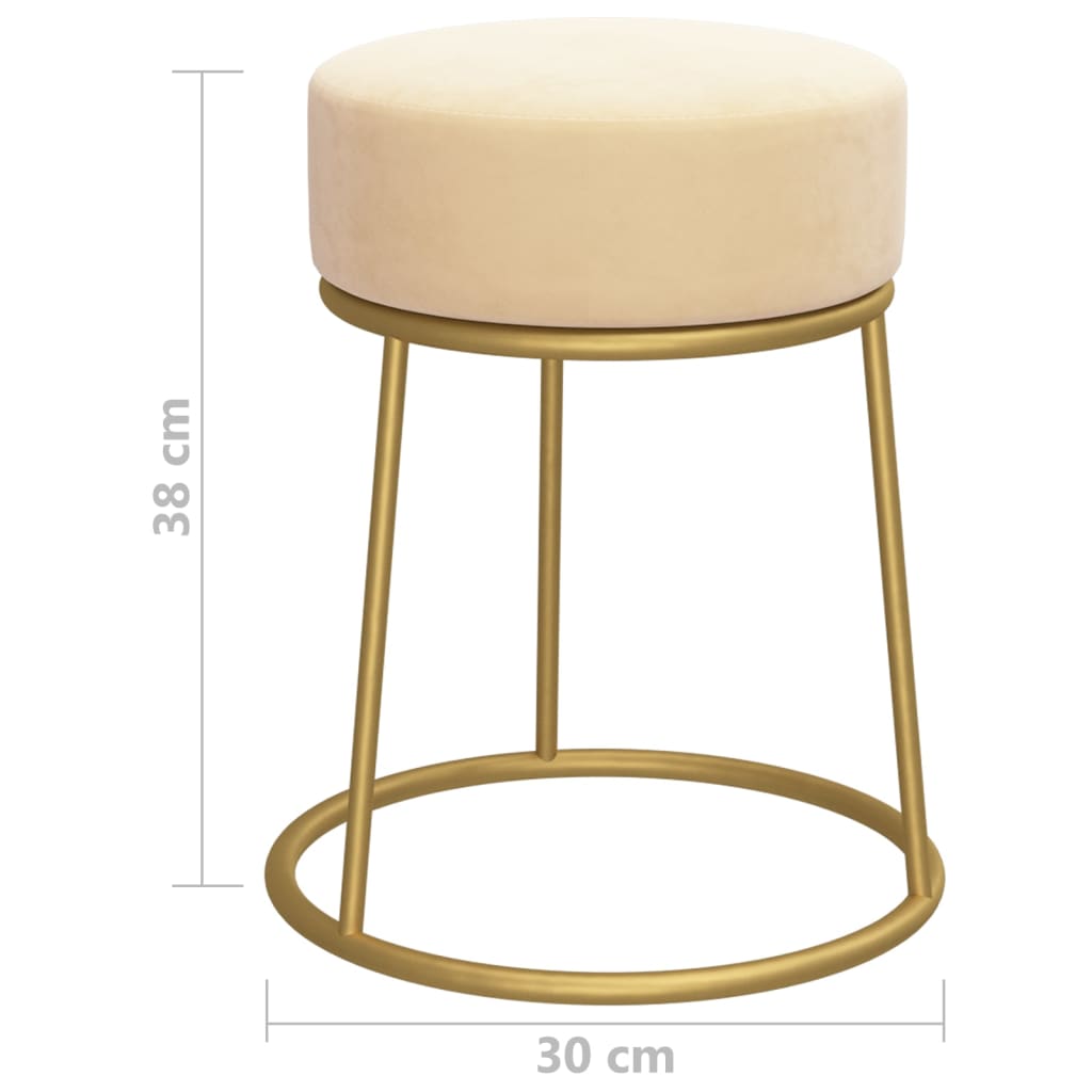 Tabouret rond Abricot Velours