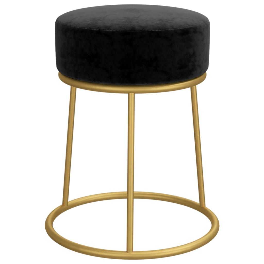 Tabouret rond Noir Velours