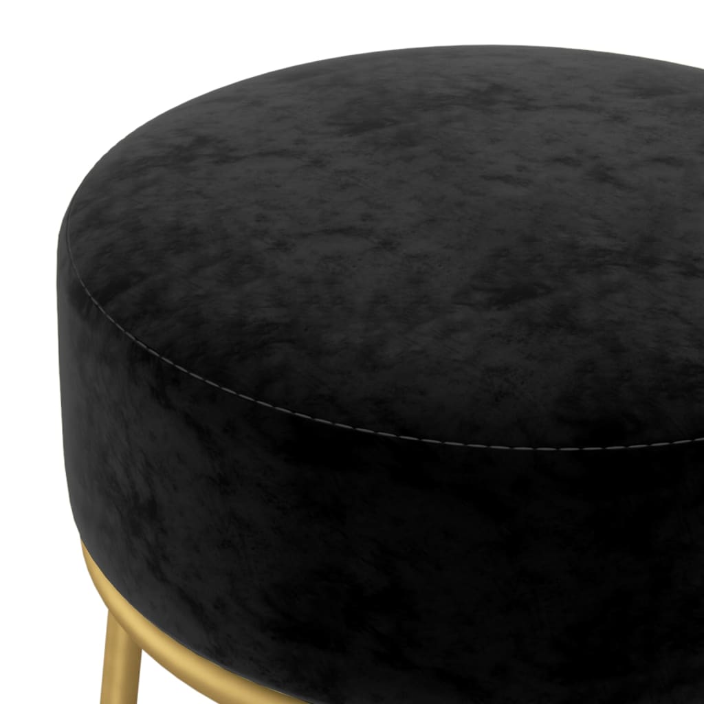 Tabouret rond Noir Velours