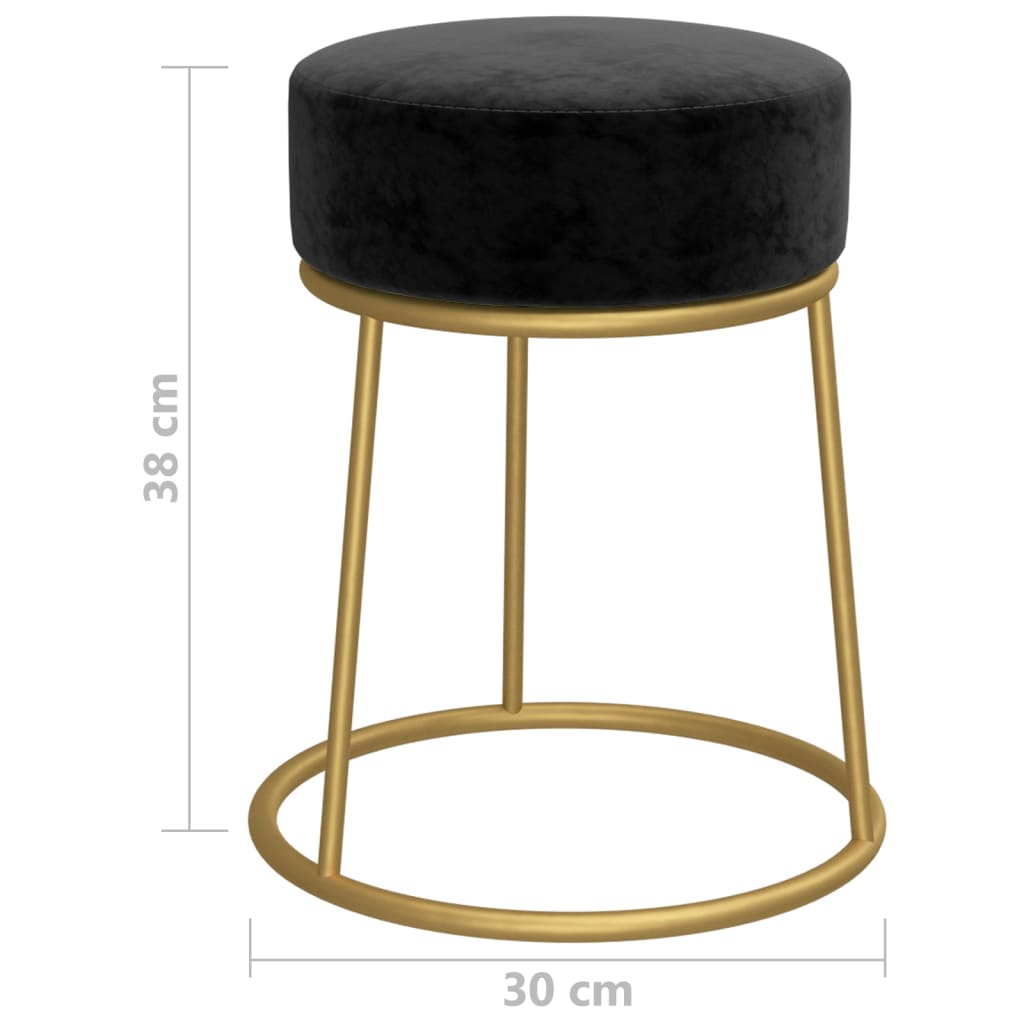 Tabouret rond Noir Velours