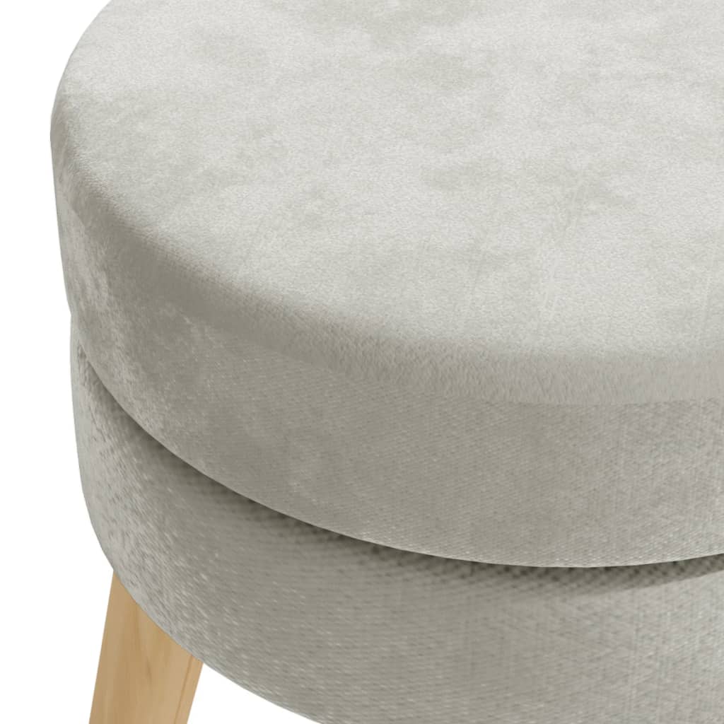 Tabouret rond Gris clair Velours