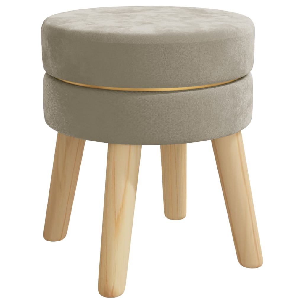 Tabouret rond Gris foncé Velours