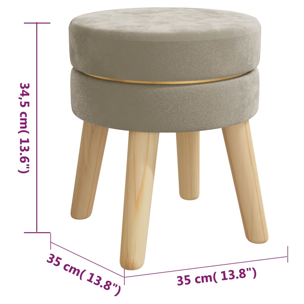 Tabouret rond Gris foncé Velours