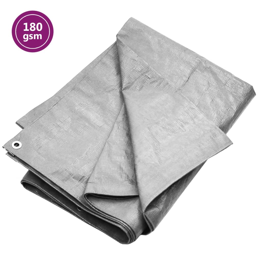 Bâche 180 g/m² 8x8 m Gris PEHD