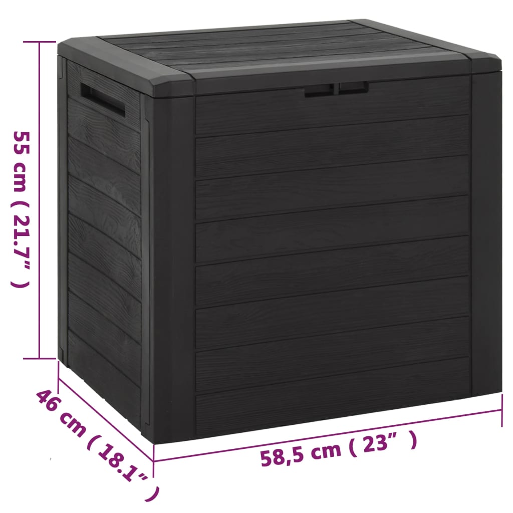 Boîte de stockage de jardin Marron 58,5x46x55 cm Polypropylène