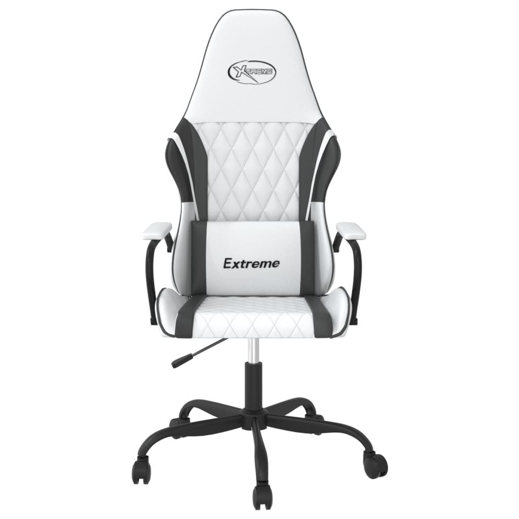 Chaise de jeu de massage Blanc et noir Similicuir