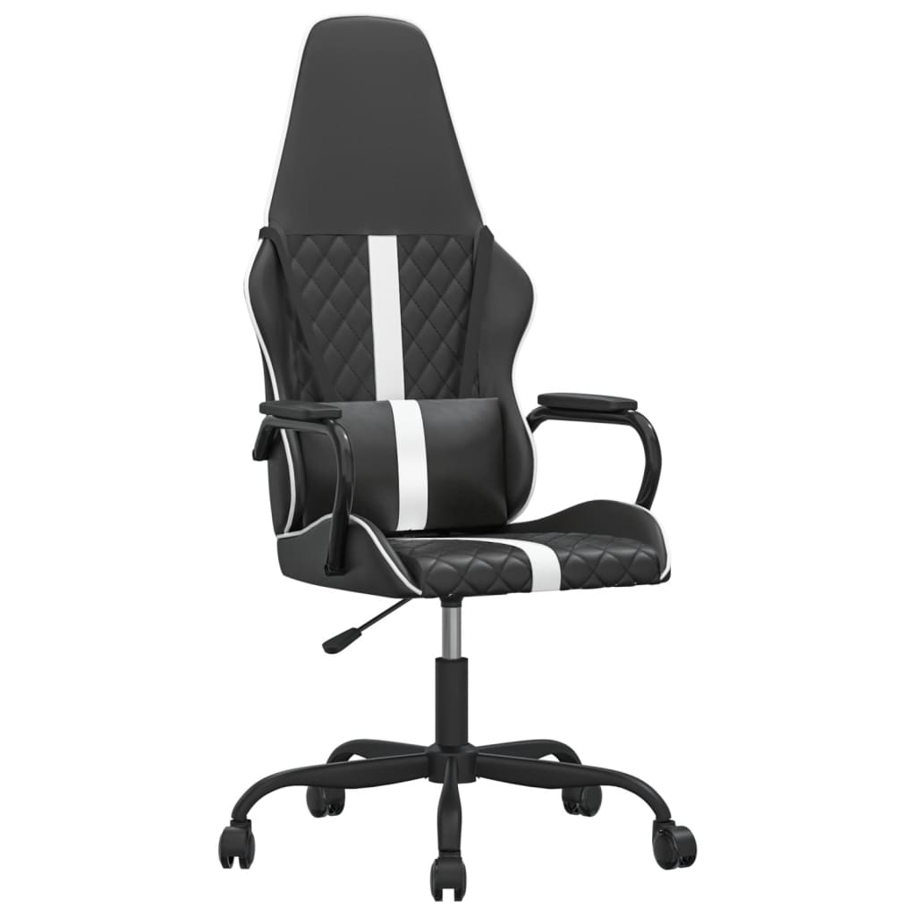 Chaise de jeu de massage Blanc et noir Similicuir