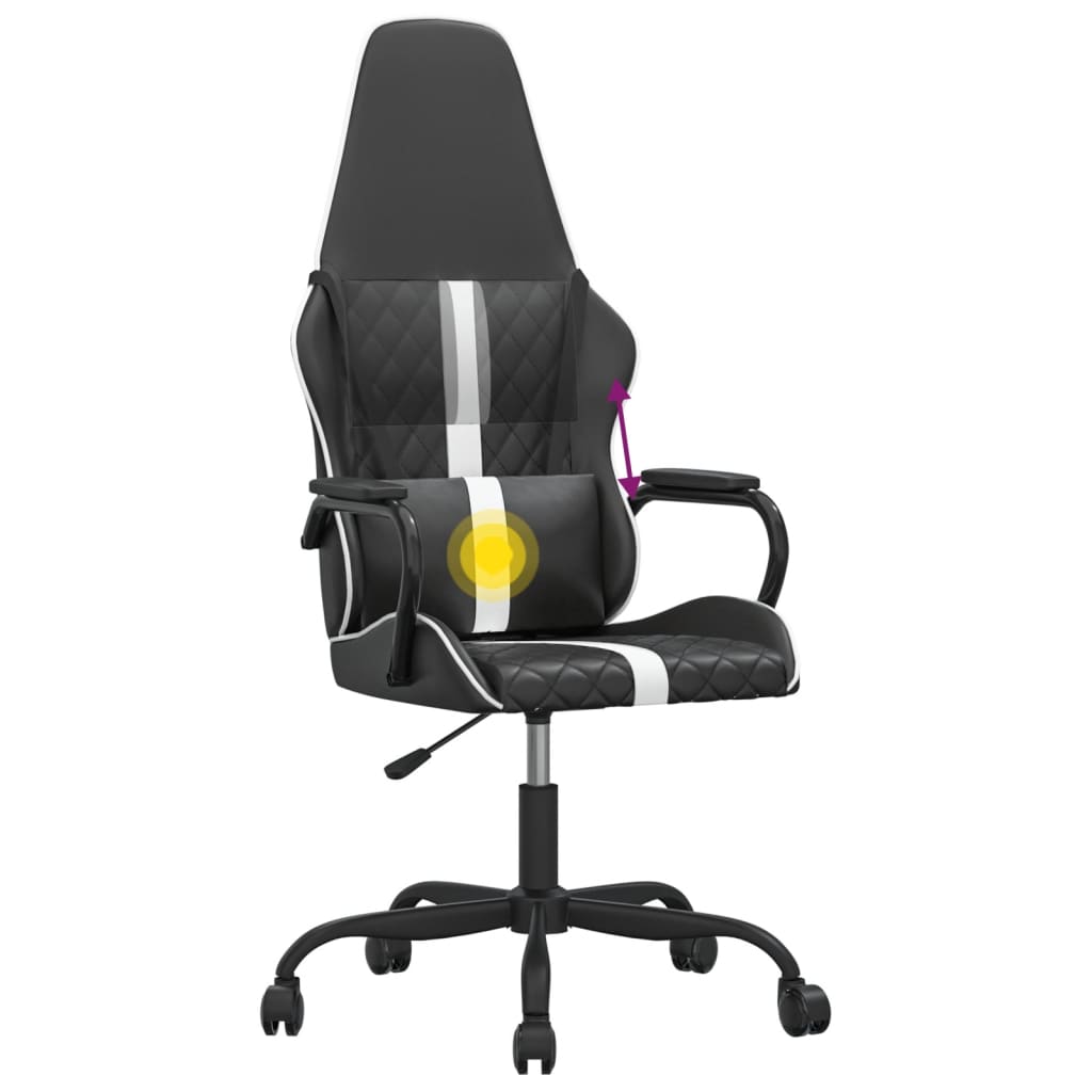 Chaise de jeu de massage Blanc et noir Similicuir