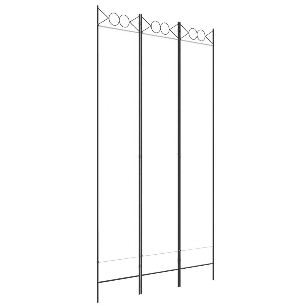Cloison de séparation 3 panneaux Blanc 120x220 cm Tissu