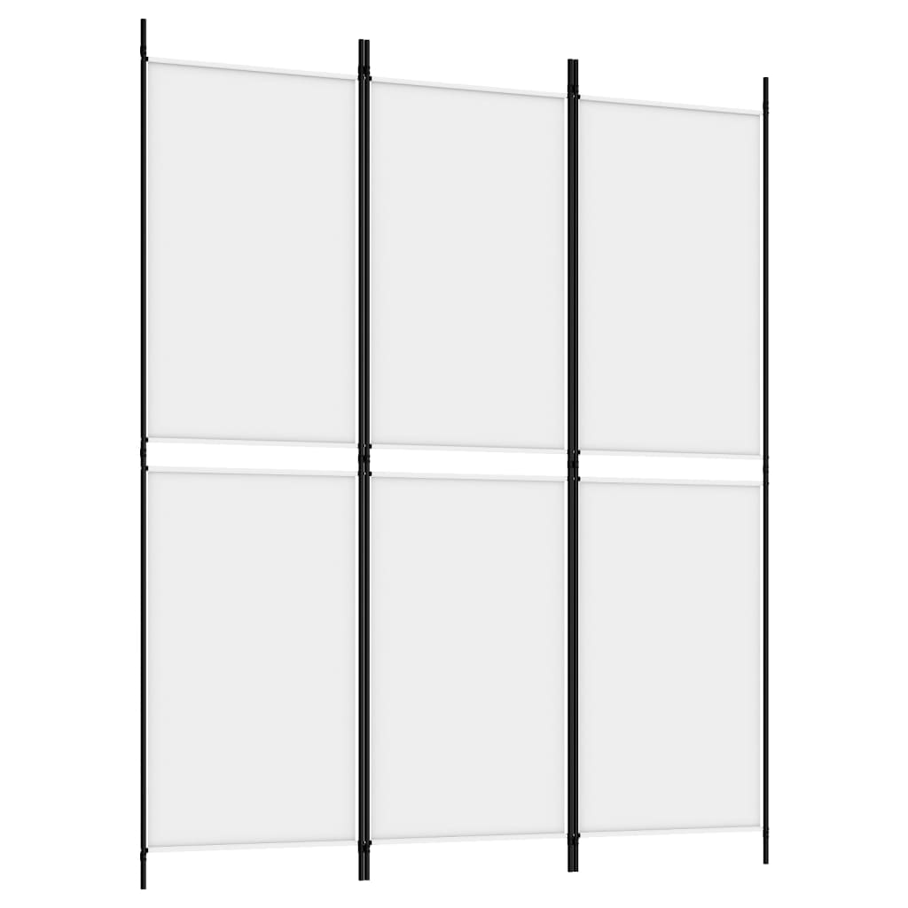 Cloison de séparation 3 panneaux Blanc 150x180 cm Tissu